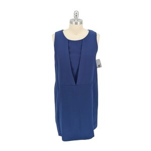 01593 Mango Shift Dress Blue Size Medium preppy Business casual retro hipster